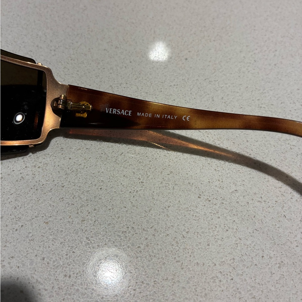 Versace Tortoise Shell Sunglasses With Gold Accen… - image 8